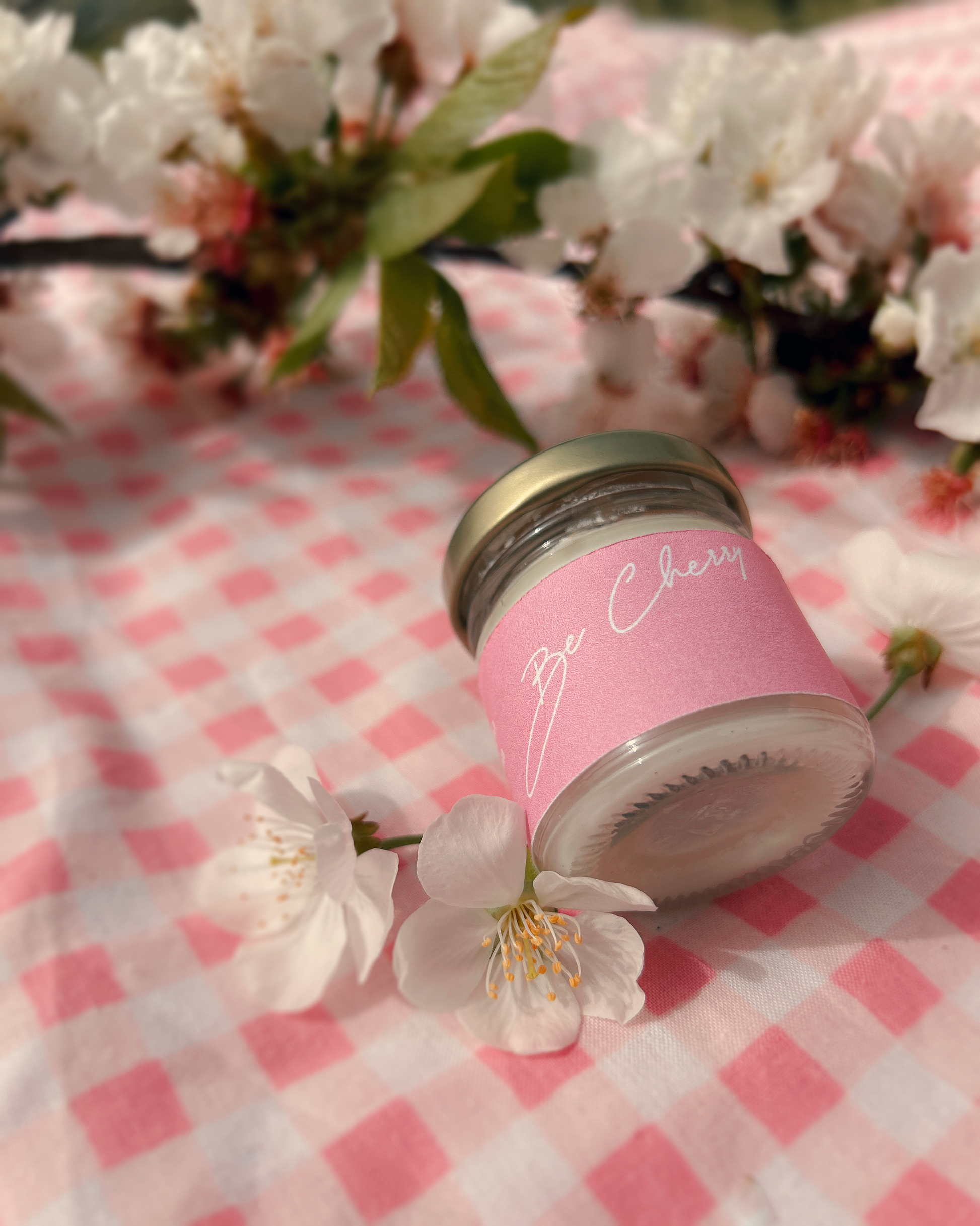 Vela Cherry Blossom de cera de soja natural con aroma Be Cherry